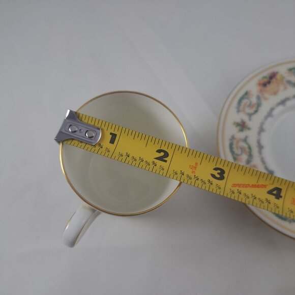 Aynsley Banquet Flat Demitasse Cup Saucer Set Fine Bone China England - Picture 11 of 16